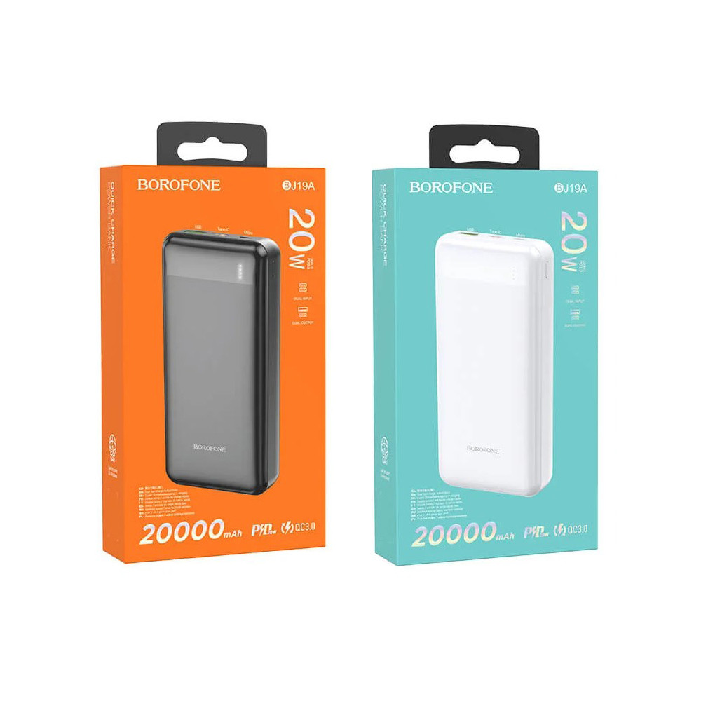 Հեռախոսի Լիցքավորիչ Power Bank BOROFONE BJ19A 20000mAh (QC+PD), изображение 4