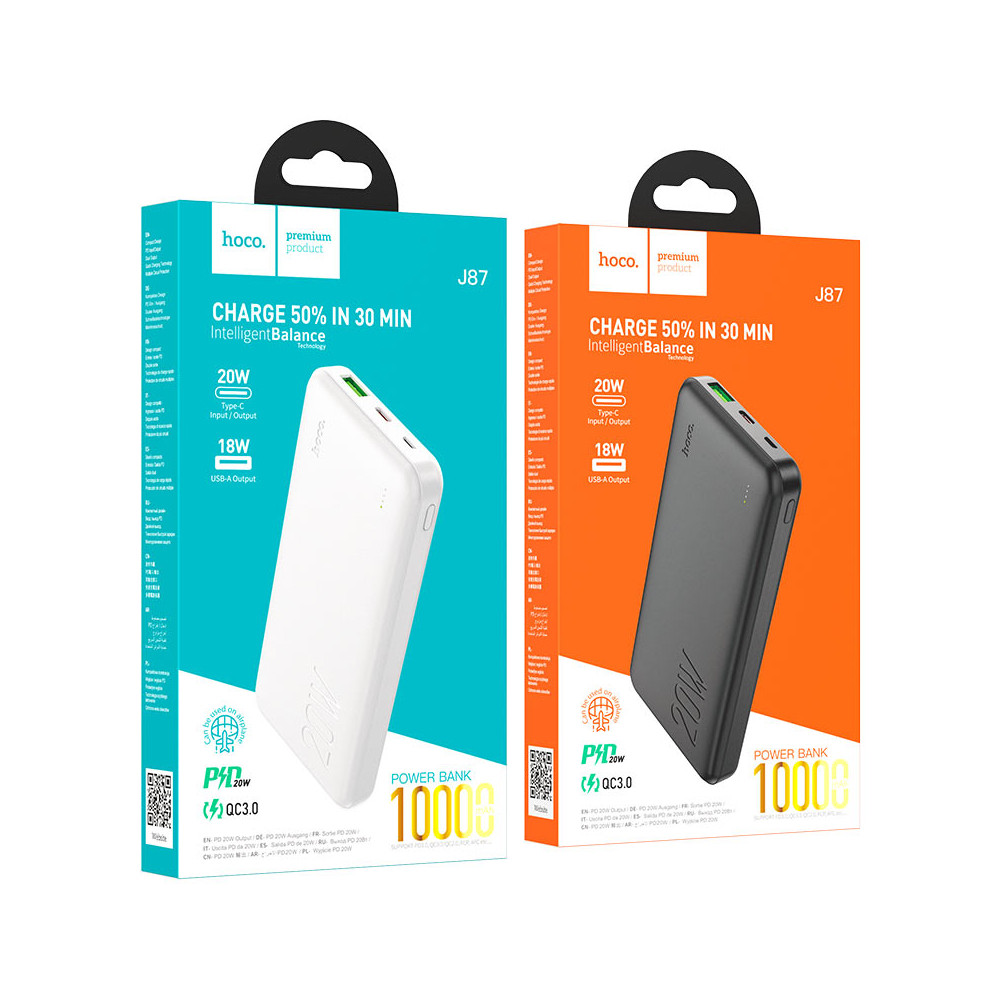 Հեռախոսի Լիցքավորիչ Power Bank HOCO J87 10000mAh (QC3.0+PD3.0), изображение 6