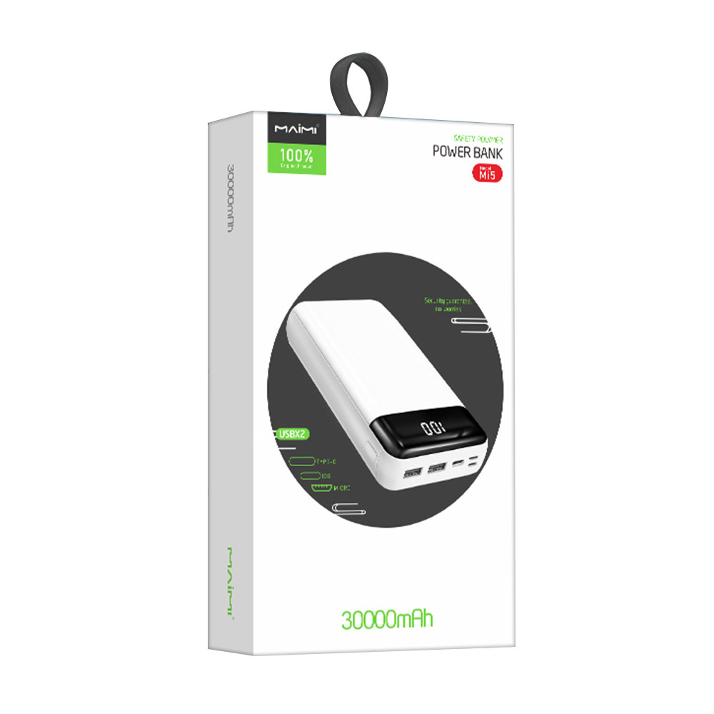 Հեռախոսի Լիցքավորիչ Power Bank MaiMi Mi5 30000mAh, изображение 4