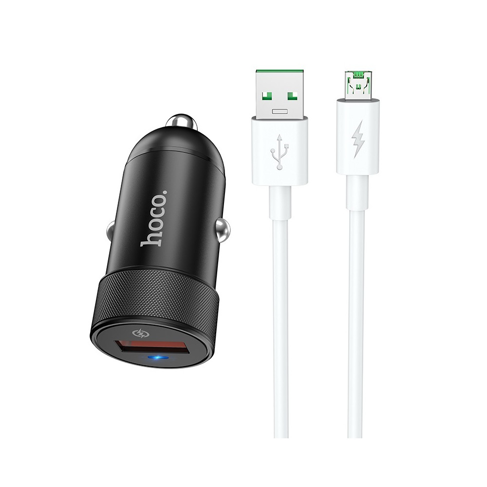 Ավտոմեքենայի Լիցքավորիչ Micro-USB|HOCO Z32A|QC3.0