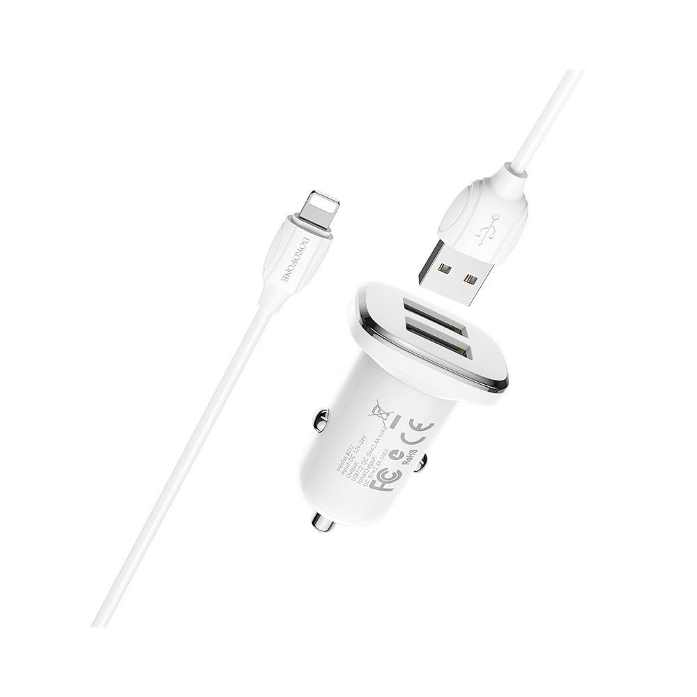 Ավտոմեքենայի Լիցքավորիչ և Լար|BOROFONE BZ12|Micro USB/Lightning/Type-C, изображение 2