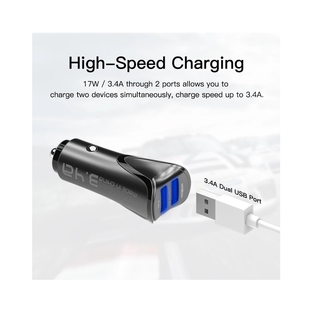 Ավտոմեքենայի Լիցքավորիչ և Լար |MOXOM KC-12|Micro USB/Lightning/Type-C, изображение 4