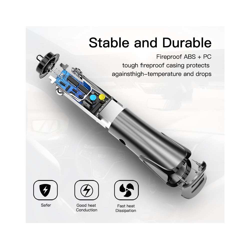 Ավտոմեքենայի Լիցքավորիչ և Լար |MOXOM KC-12|Micro USB/Lightning/Type-C, изображение 5