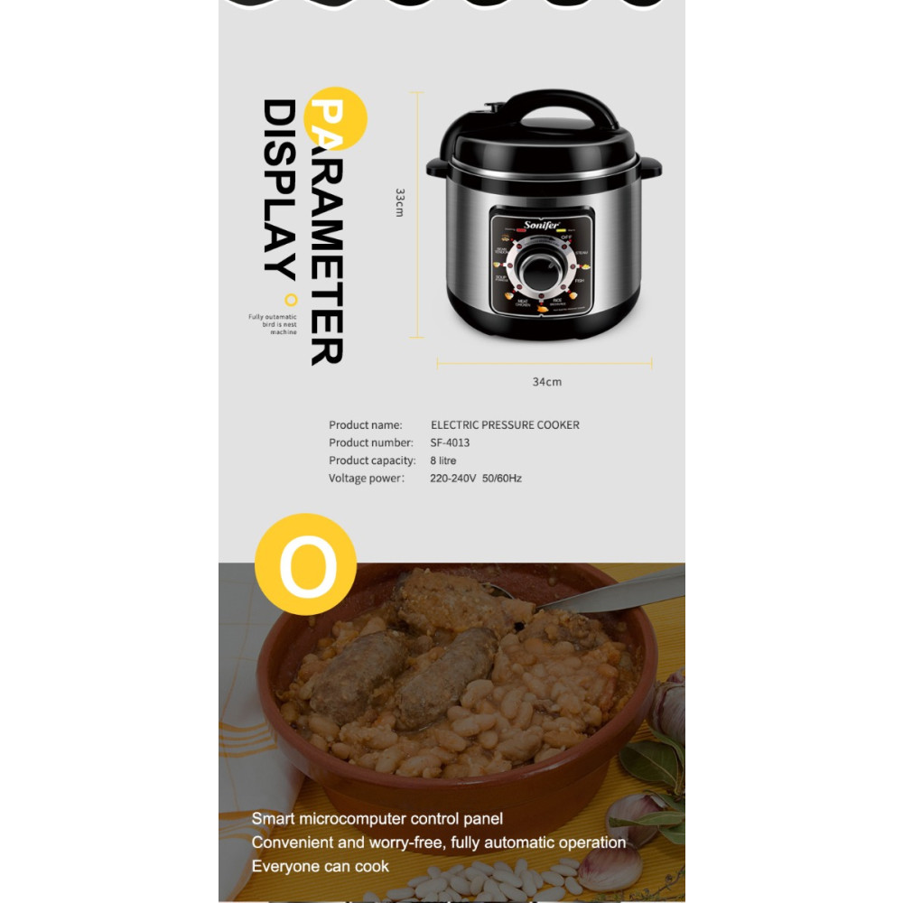 Էլեկտրական ճնշման կաթսա Sonifer SF- 4013, изображение 3