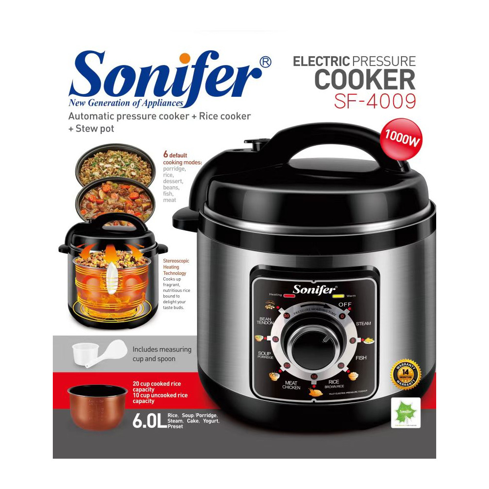 Էլեկտրական ճնշման կաթսա Sonifer SF- 4009, изображение 4