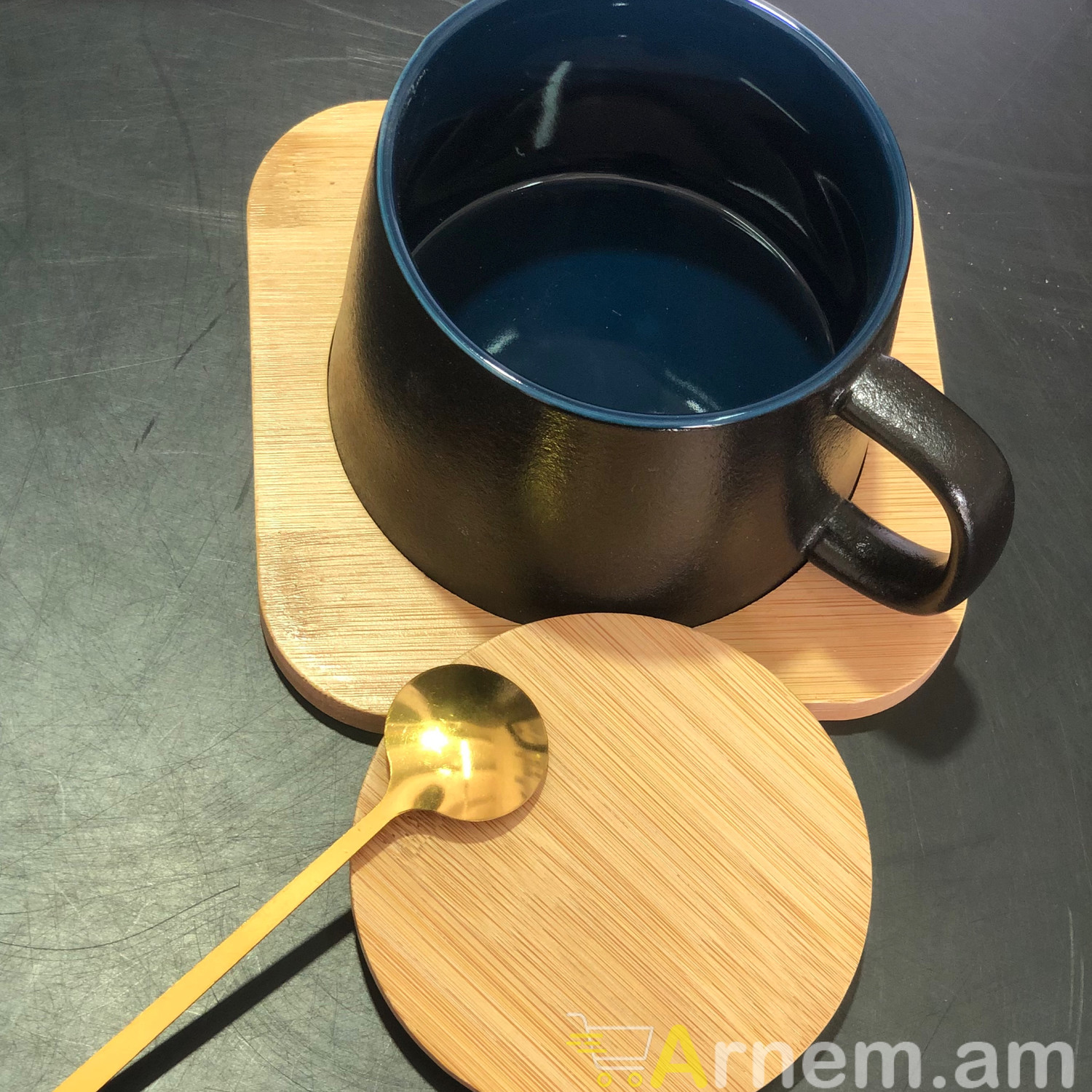 Սուրճի և թեյի բաժակ փայտյա տակդիրով և կափարիչով 1 հատ, изображение 3