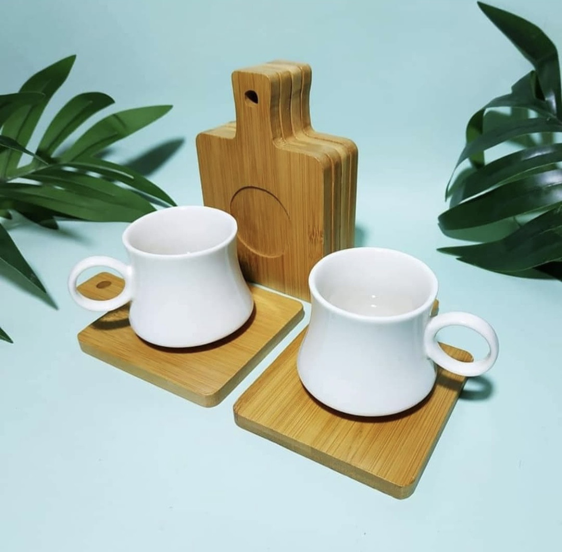 Սուրճի բաժակներ փայտյա սկուտեղով 6 հատ, изображение 2