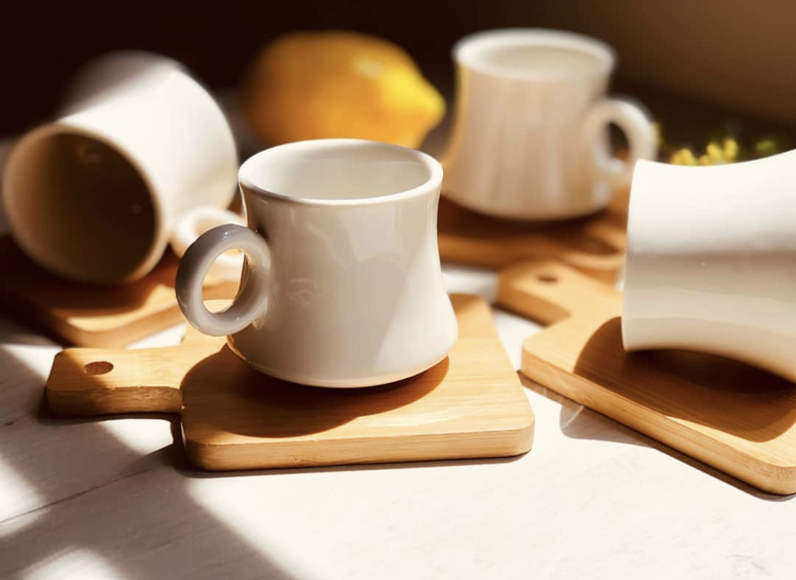 Սուրճի բաժակներ փայտյա սկուտեղով 6 հատ, изображение 3