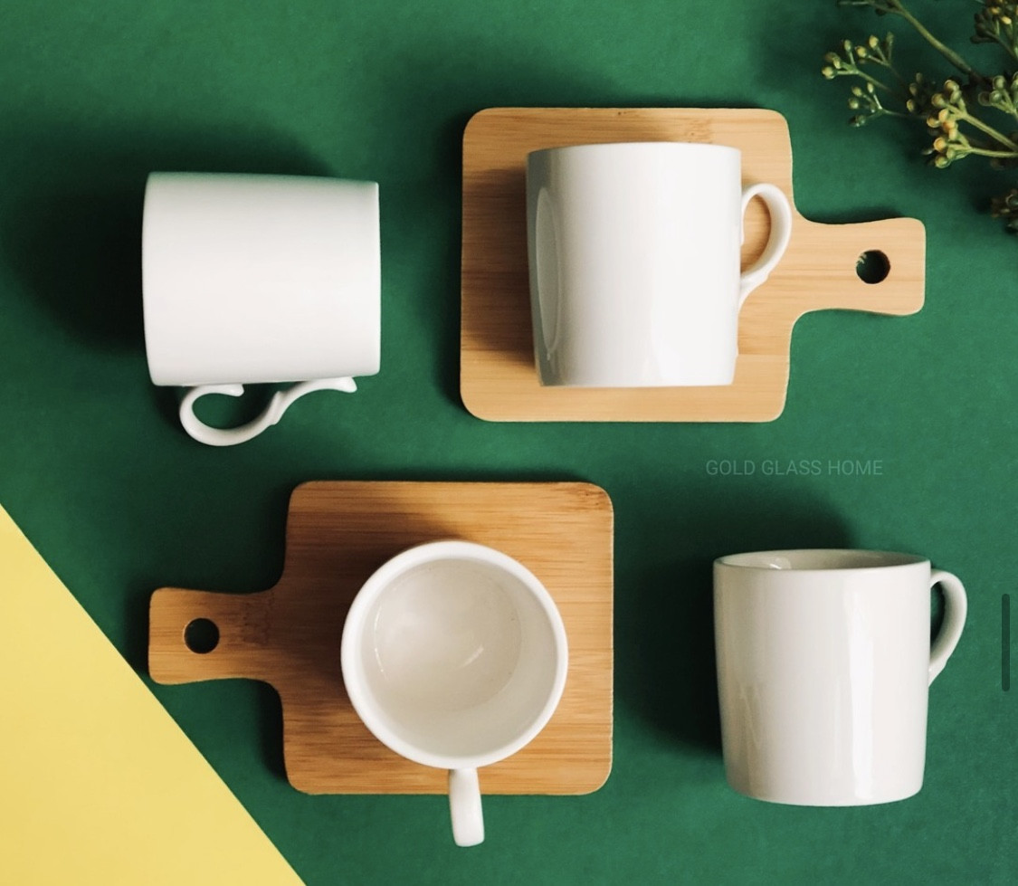 Սուրճի բաժակներ փայտյա տակդիրով 6 հատ, изображение 2