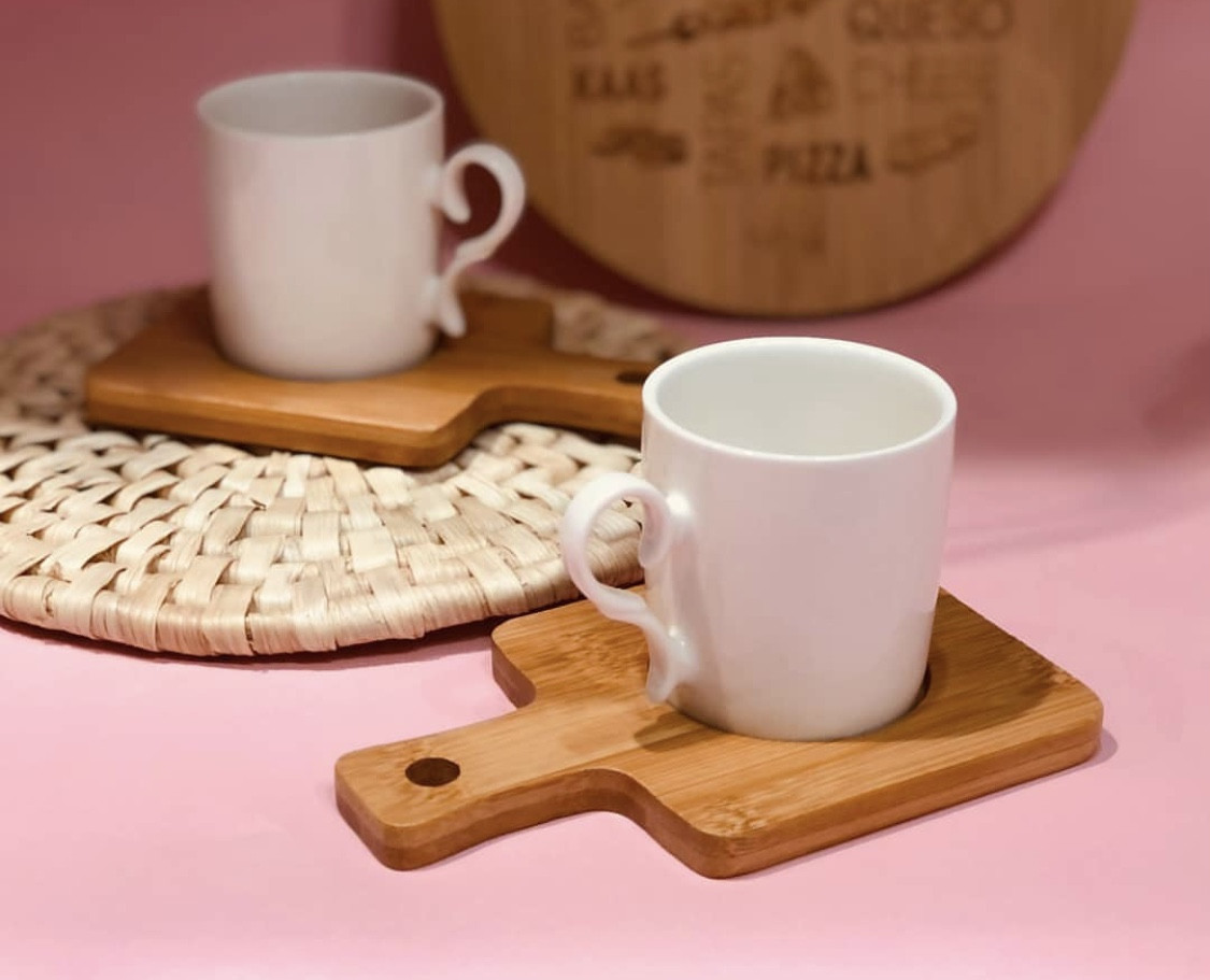 Սուրճի բաժակներ փայտյա տակդիրով 6 հատ, изображение 4