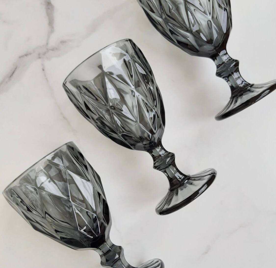 6 հատ Մոխրագույն երանգով Ապակյա բաժակներ ոտիկով 300մլ, изображение 2