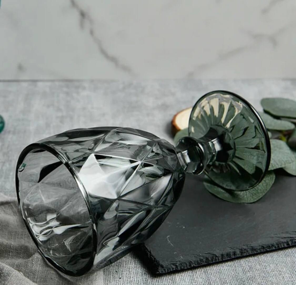 6 հատ Մոխրագույն երանգով Ապակյա բաժակներ ոտիկով 300մլ, изображение 4