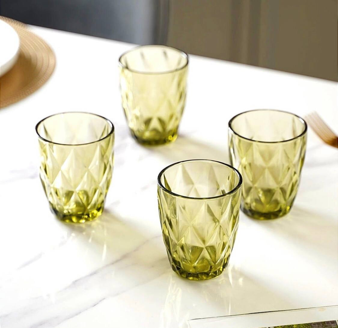 6 հատ Հյութի ապակյա բաժակ գունավոր 270մլ, изображение 2