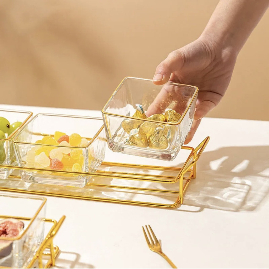 Մատուցարան ապակյա տարաներով 3 կտոր, изображение 3