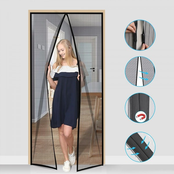 Magic Mesh մագնիսով կտորից վարագույր մոծակներից և միջատներից պաշտպնվելու համար, изображение 5