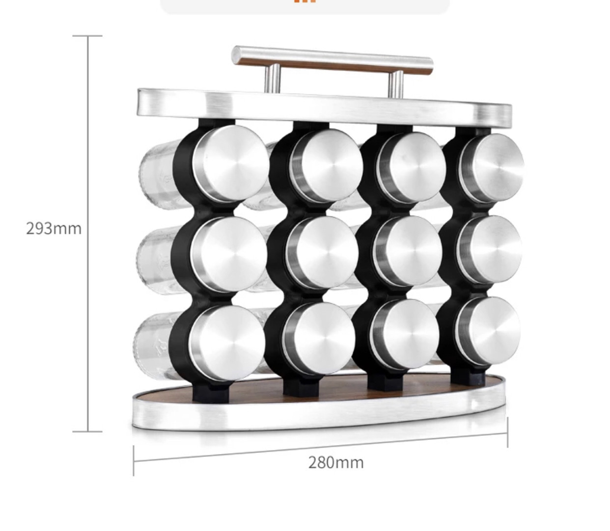12 Տեղանոց համեմունքների տարաների հավաքածու իր տակդիրով, изображение 5