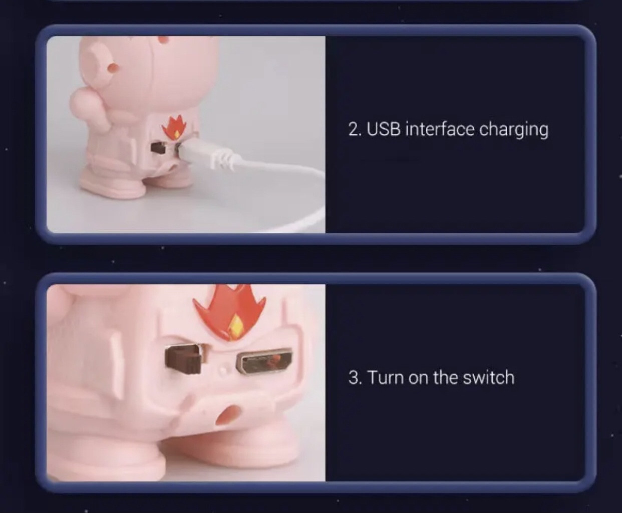 Ինքնուրույն թռչող տիեզերագնաց լեդ լույսերով լիցքավորումը USB լարով, изображение 6