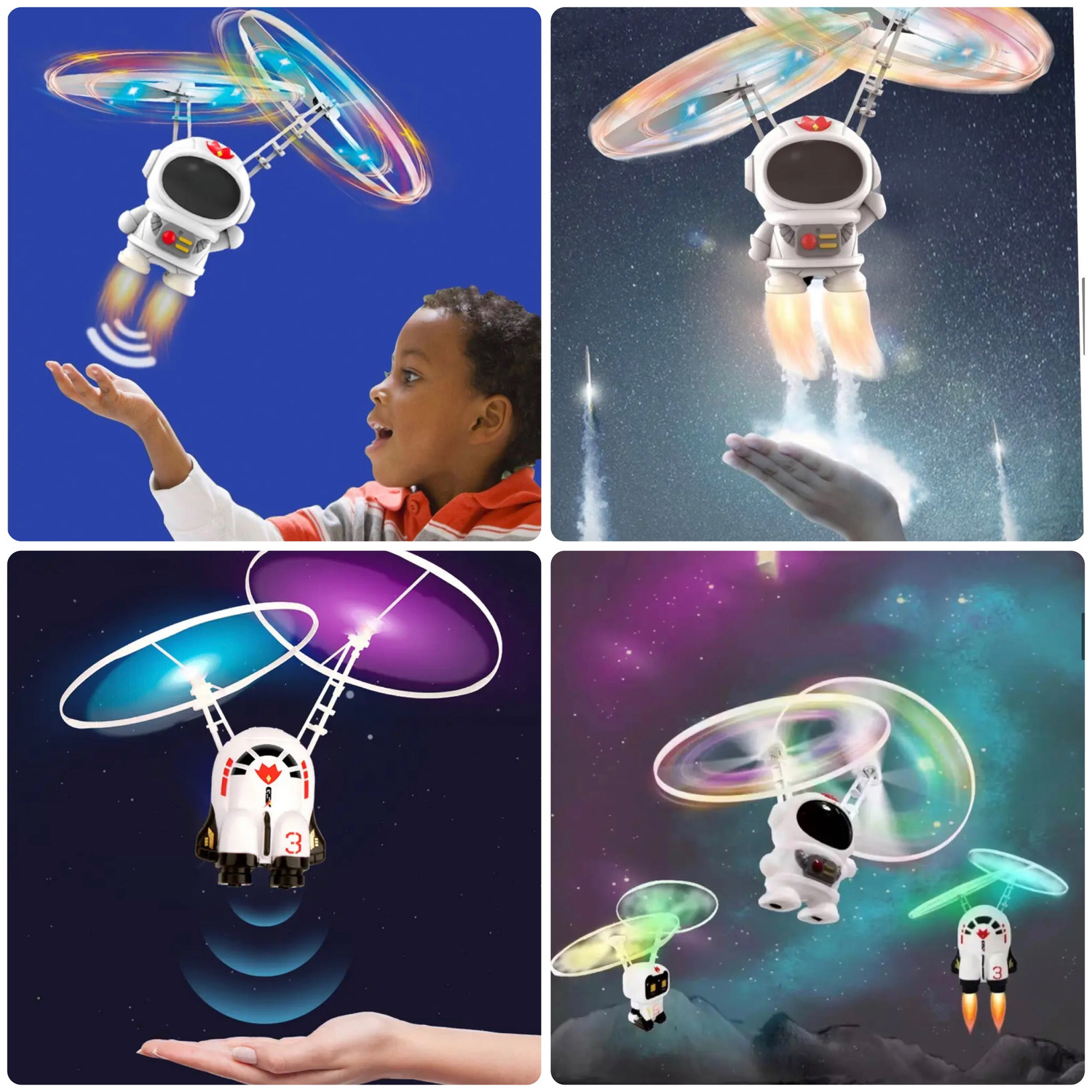 Ինքնուրույն թռչող տիեզերագնաց լեդ լույսերով լիցքավորումը USB լարով, изображение 7