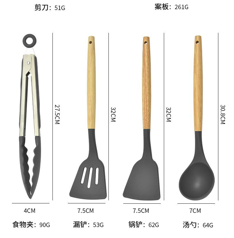Սիլիկոնե գդալների և դանակների հավաքածու 19 կտոր, изображение 14