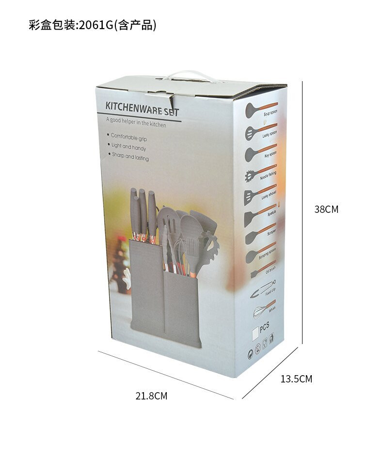 Սիլիկոնե գդալների և դանակների հավաքածու 19 կտոր, изображение 16