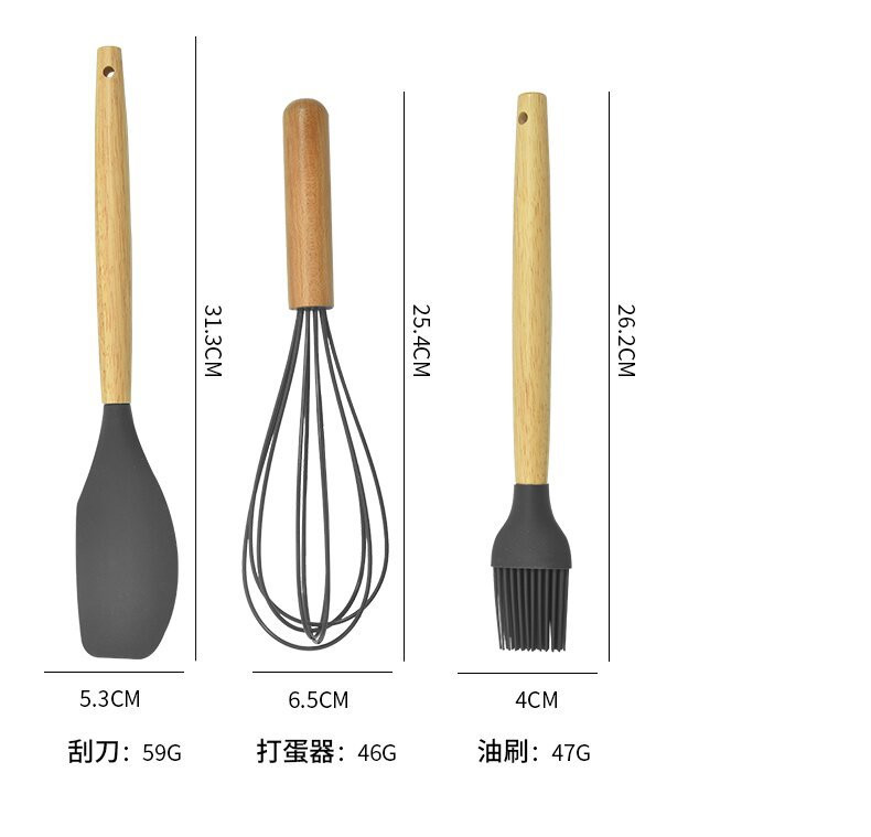 Սիլիկոնե գդալների և դանակների հավաքածու 19 կտոր, изображение 7