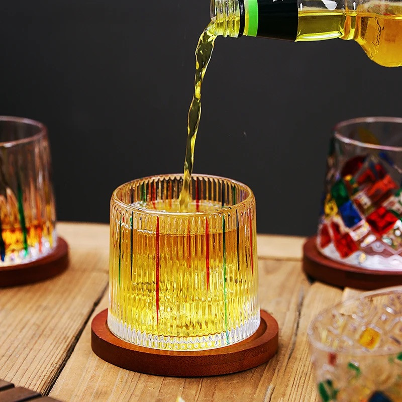 Վիսկիի պտտվող բաժակներ բամբուկե տակդիրով, 4 հատ, изображение 5