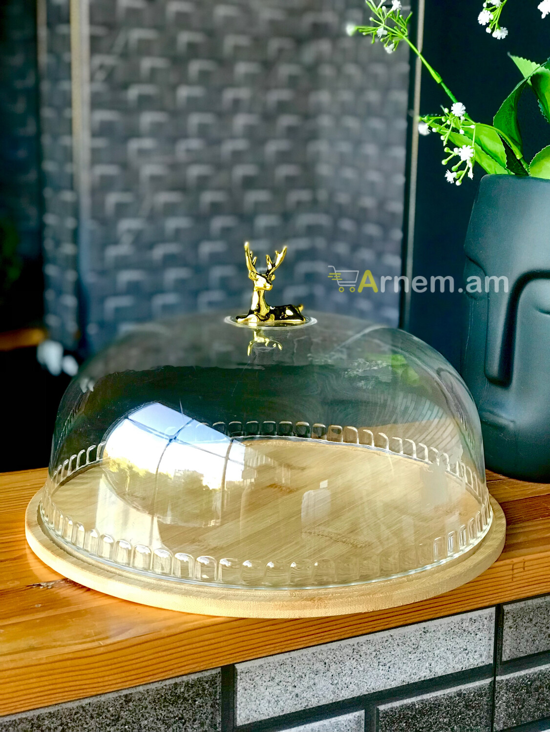 Բամբուկե տակդիր կափարիչով տորթի համար, 33 սմ, изображение 2