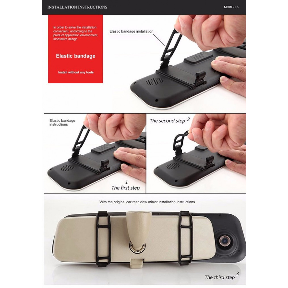 Հայելի Վիդեոռեգիստրատոր Rear-View I9000, изображение 7