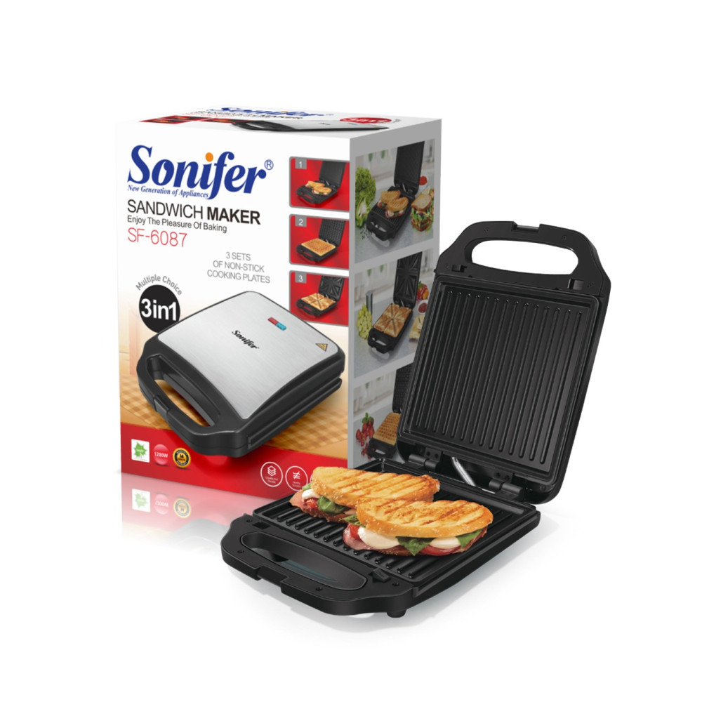 Գրիլ/Սենդվիչ/Վաֆլի պատրաստող սարք 3-ը 1-ում Sonifer Sf-6087, изображение 9