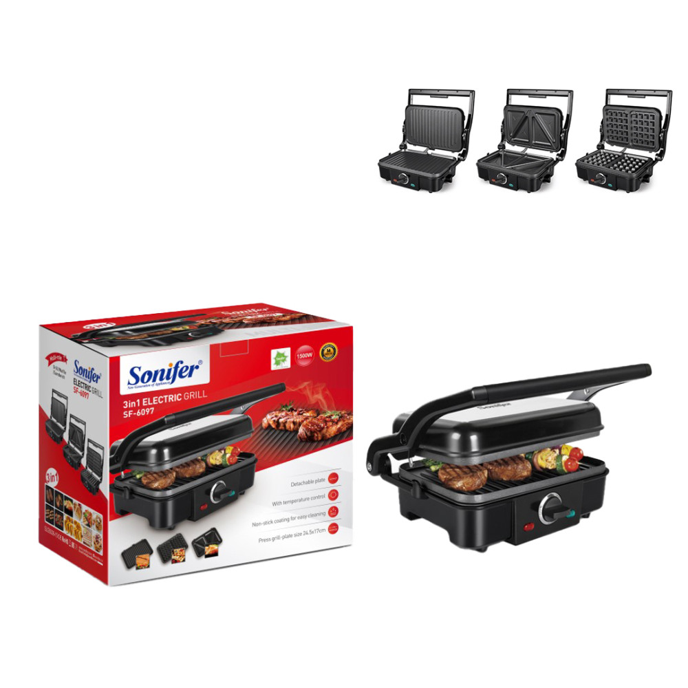 Գրիլ/Սենդվիչ/Վաֆլի պատրաստող սարք 3-ը 1-ում Sonifer Sf-6097, изображение 11
