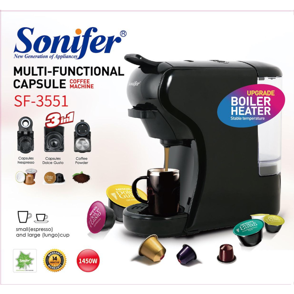 Բազմաֆունկցիոնալ Կապսուլային Սրճեփ 3-ը 1-ում SONIFER SF-3551, изображение 12