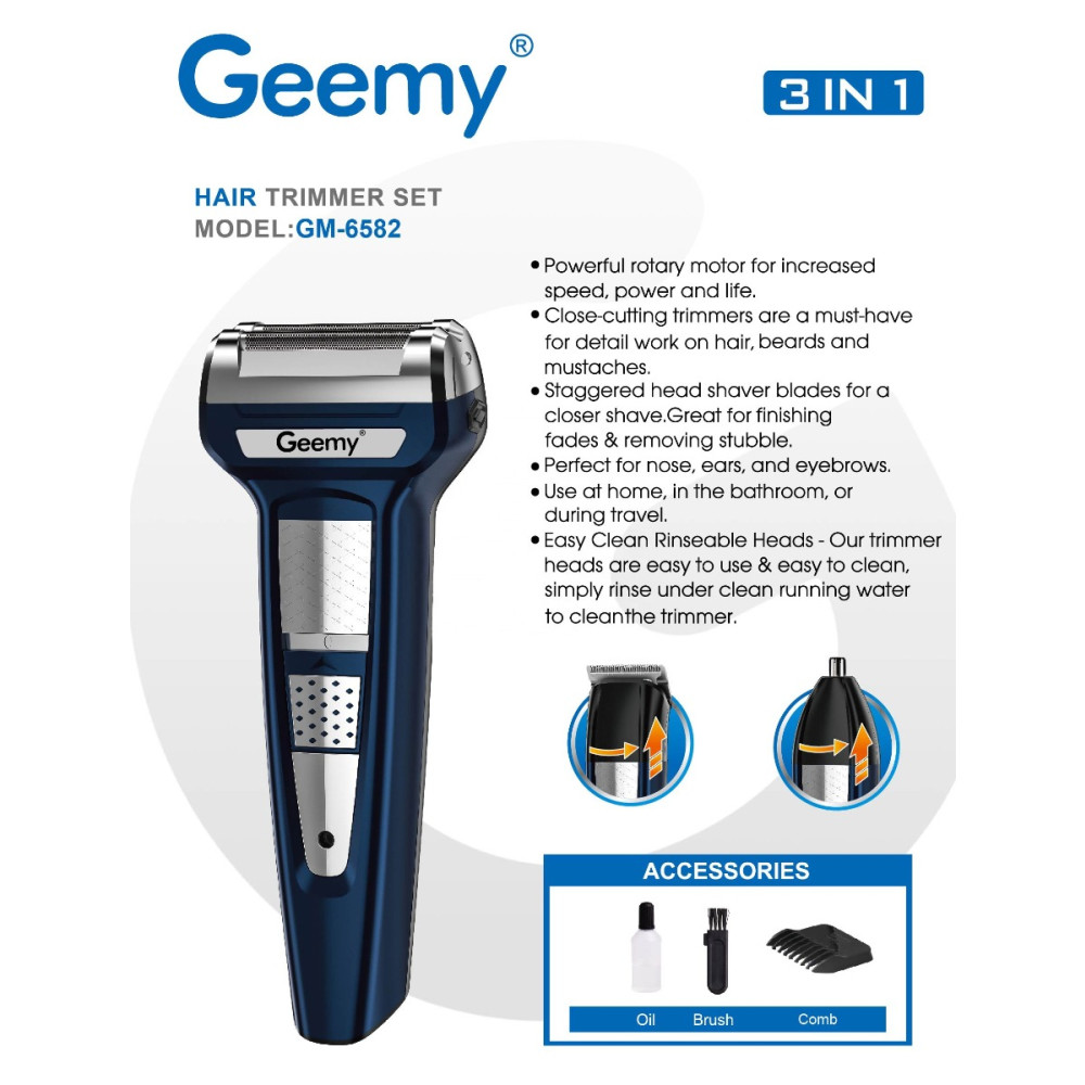 Էլեկտրական Սափրիչ 3-ը 1-ում Geemy GM-6582, изображение 6