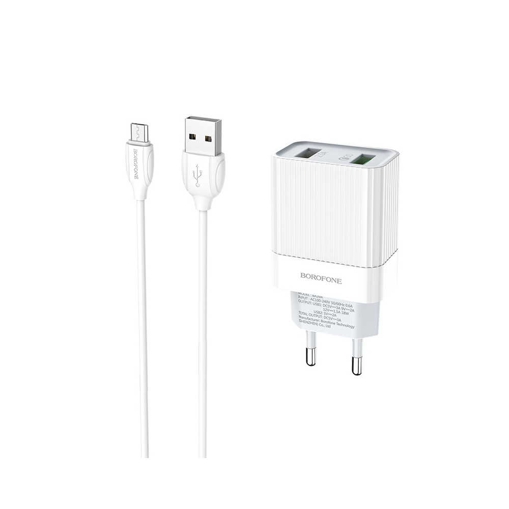 Լիցքավորիչ |BOROFONE BA39A |Lightning/Type-C/Micro-USB| (QC3.0), изображение 2