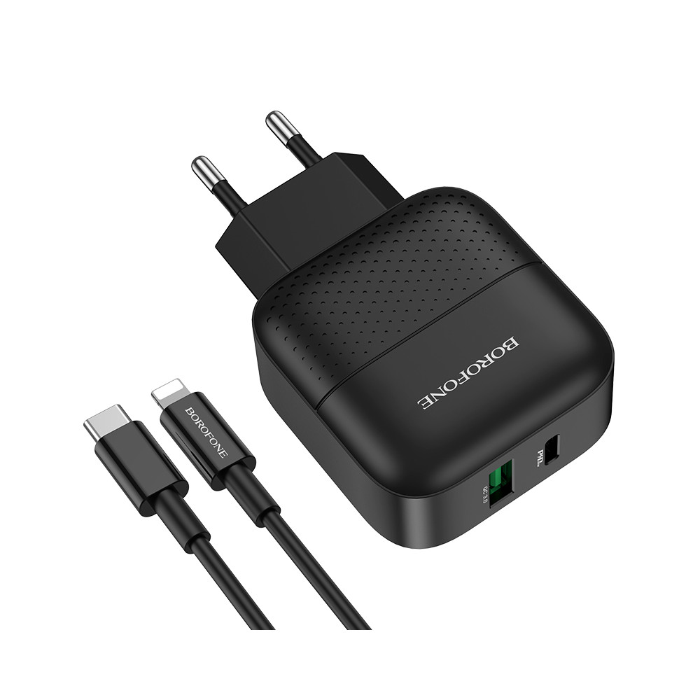 Լիցքավորիչ + Լար Type-C to Lightning|BOROFONE BA46A |QC3.0/PD3.0, изображение 2