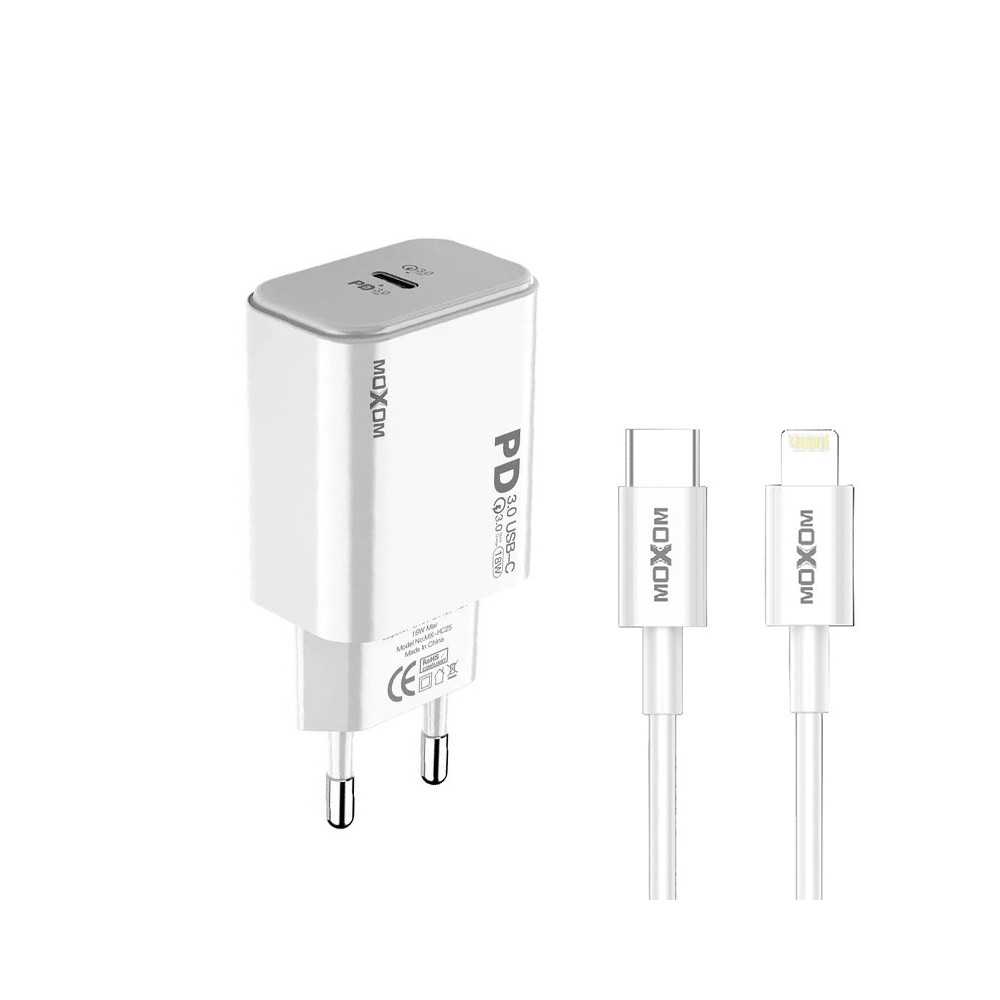 Լիցքավորիչ և Լար|MOXOM MX-HC25 |Type-C to Lightning/Type-C|QC3.0+PD, изображение 2