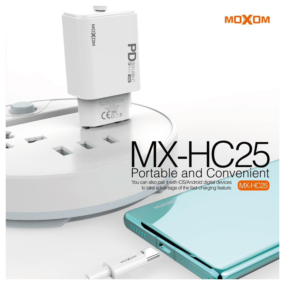Լիցքավորիչ և Լար|MOXOM MX-HC25 |Type-C to Lightning/Type-C|QC3.0+PD, изображение 5
