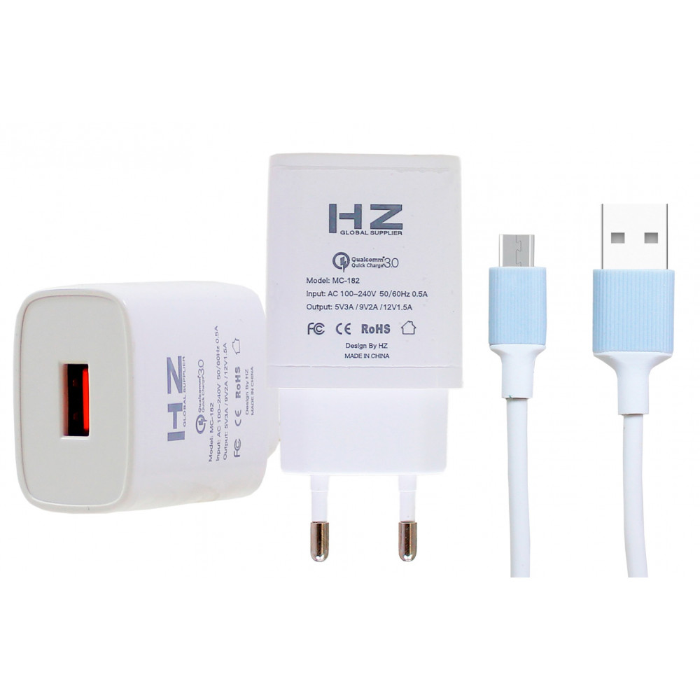 Լիցքավորիչ և Լար HZ MC-182 Micro-USB / QC3.0