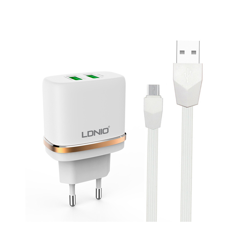 Լիցքավորիչ և Լար LDNIO DL-AC52 Lightning / Micro-USB, изображение 2