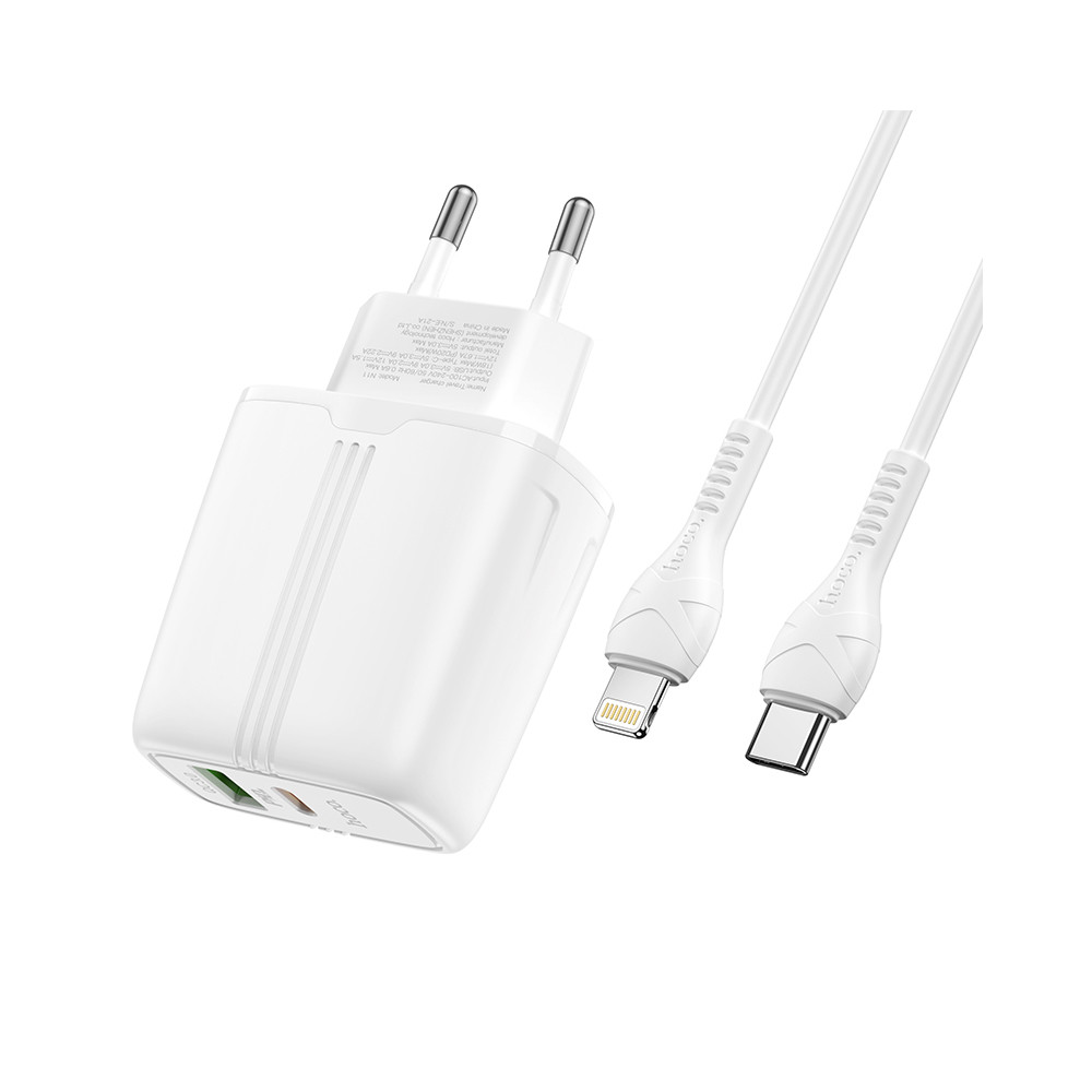 Լիցքավորիչ + Լար Type-C to Lightning HOCO N11 PD3.0/QC3.0, изображение 2