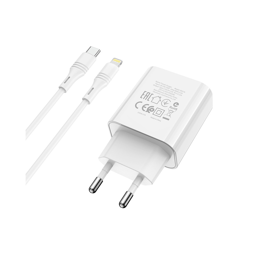 Լիցքավորիչ + Լար Type-C to Lightning BOROFONE BA57A PD3.0, изображение 2