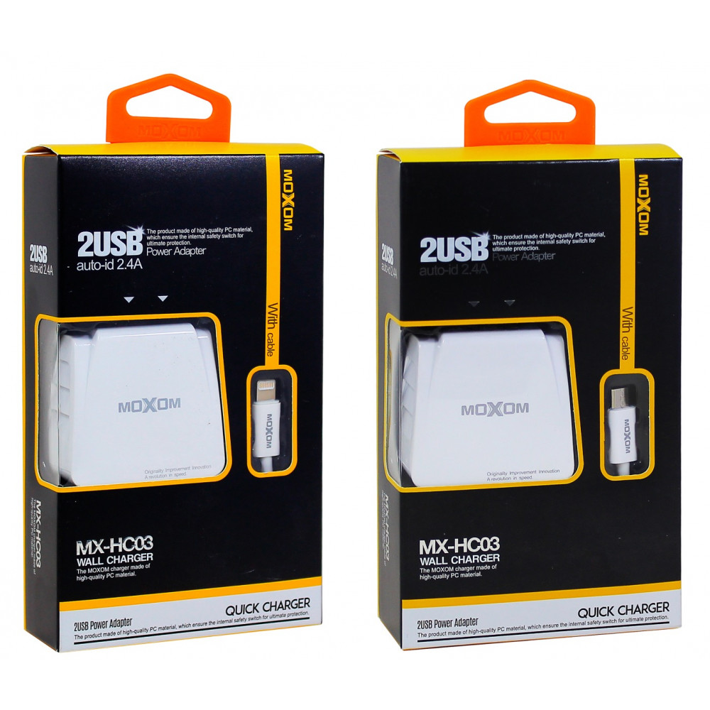 Լիցքավորիչ և Լար MOXOM MX-HC03 Lightning/Micro-USB, изображение 4