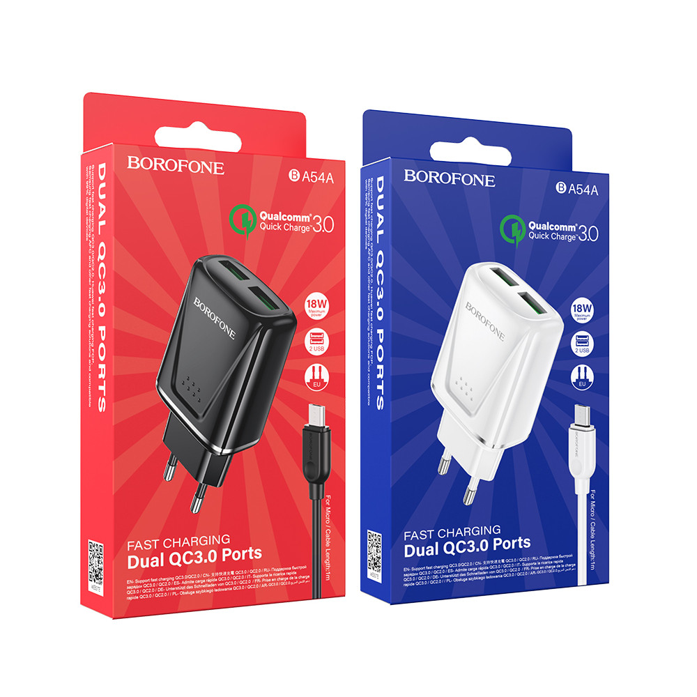Լիցքավորիչ + Լար Micro-USB BOROFONE BA54A (QC3.0), изображение 5