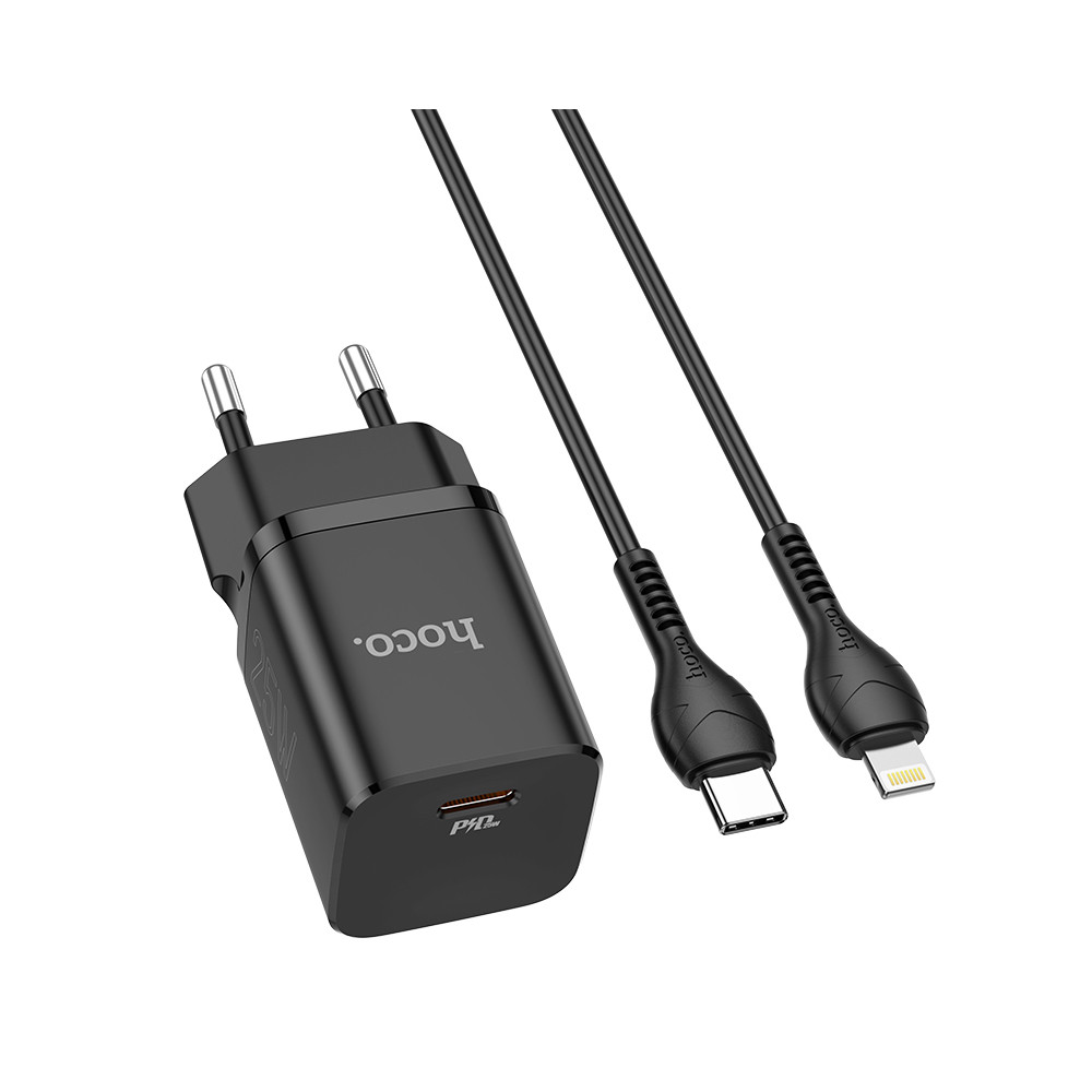 Լիցքավորիչ + Լար Type-C to Lightning HOCO N19 PD25W, изображение 2