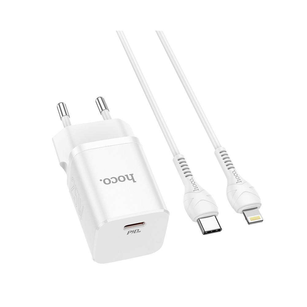 Լիցքավորիչ + Լար Type-C to Lightning HOCO N19 PD25W, изображение 3