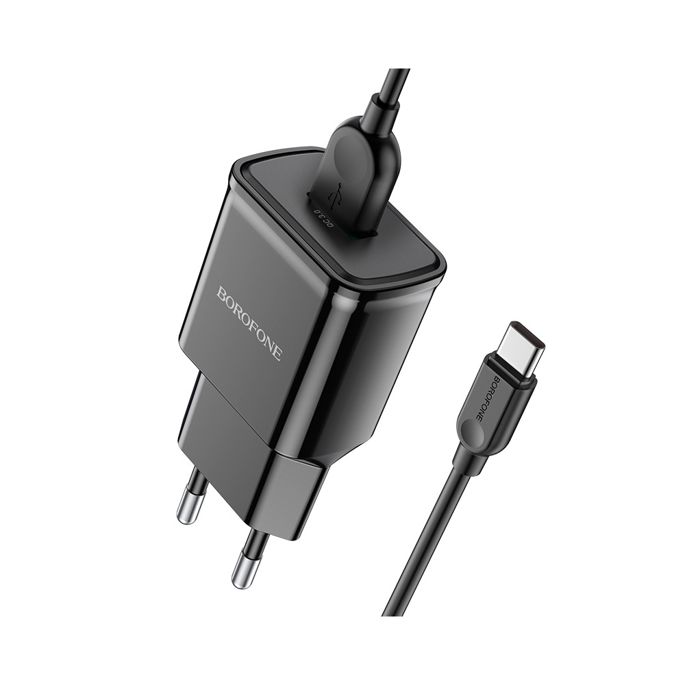 Լիցքավորիչ + Լար Type-C BOROFONE BA59A (QC3.0), изображение 2