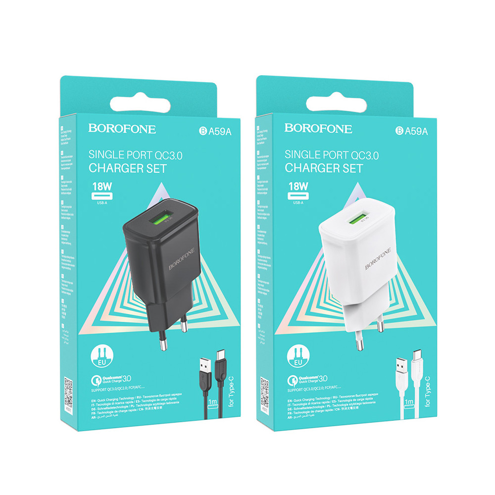 Լիցքավորիչ + Լար Type-C BOROFONE BA59A (QC3.0), изображение 5