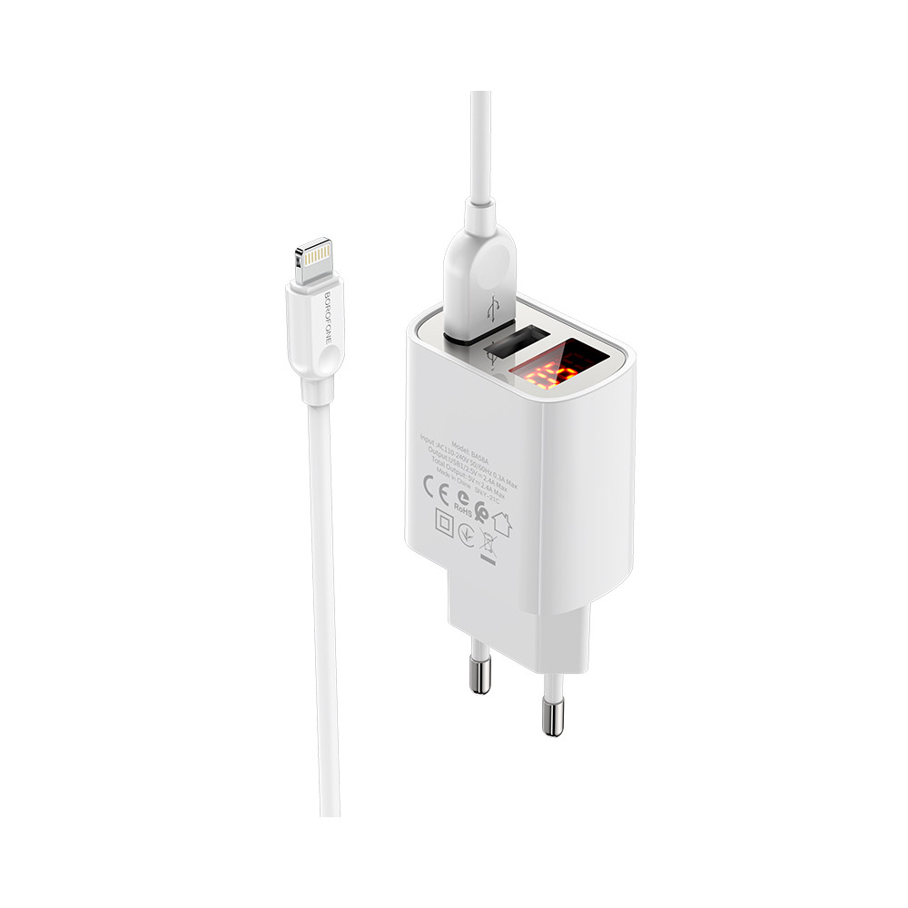 Լիցքավորիչ + Լար Lightning BOROFONE BA58A, изображение 3