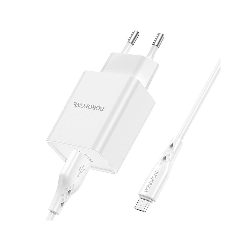 Լիցքավորիչ + Լար Micro-USB BOROFONE BN5 QC3.0, изображение 2