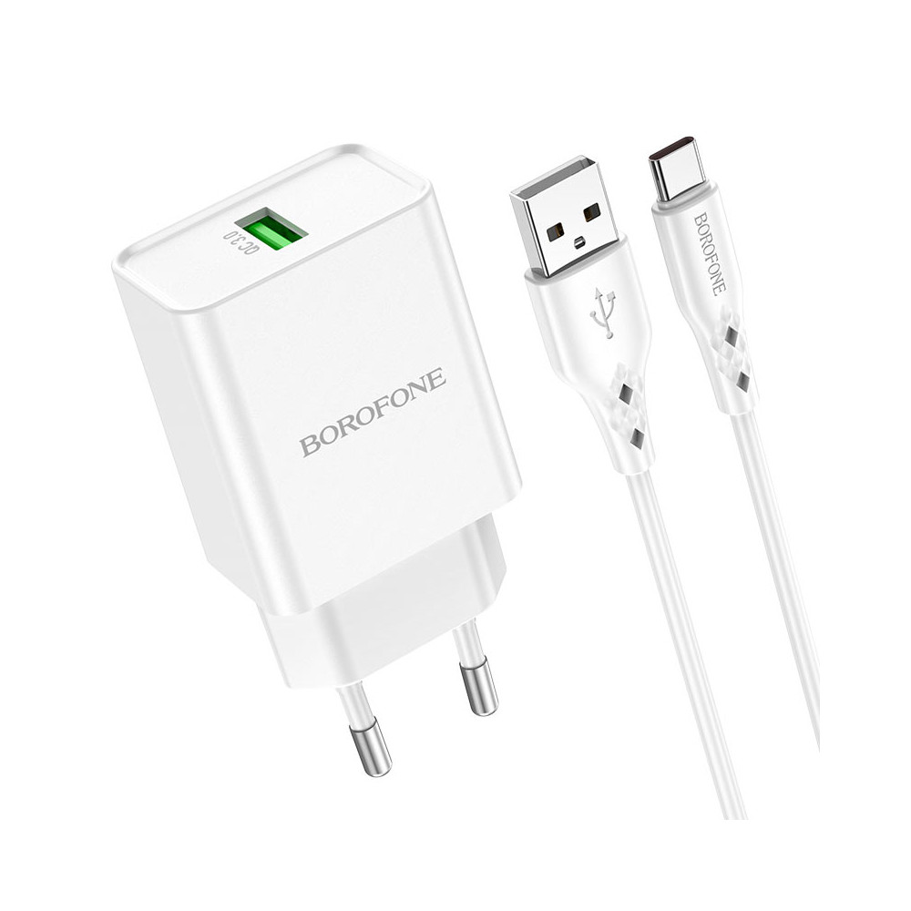 Լիցքավորիչ + Լար Type-C BOROFONE BN5 QC3.0, изображение 2