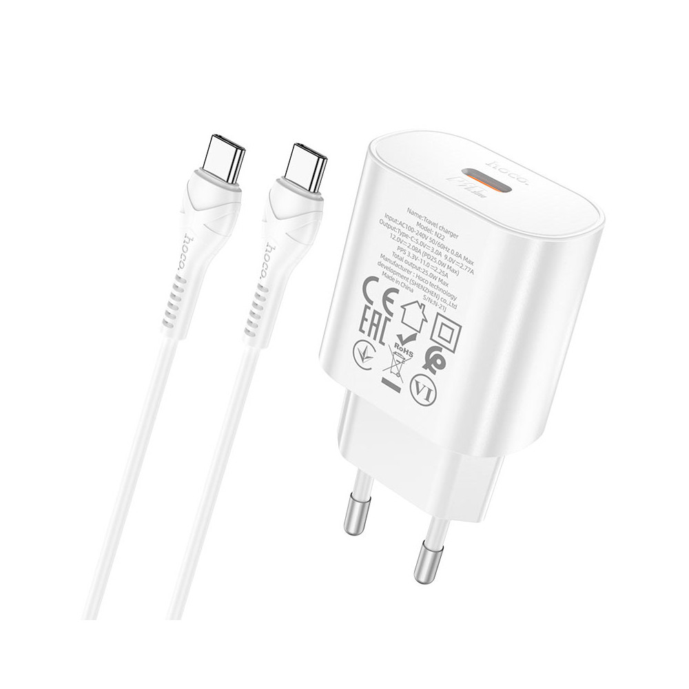 Լիցքավորիչ և Լար HOCO N22 Type-C to Type-C, изображение 3